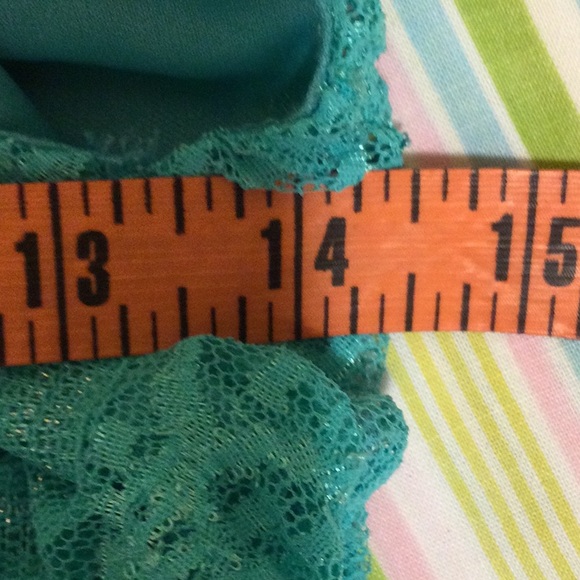 Vintage Light Turquoise Lace Sheer Sleeves Top by Tres Pink Hearts - Picture 5 of 14